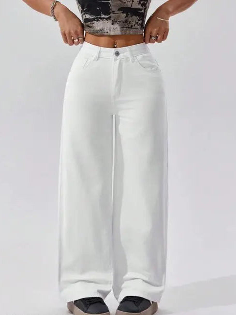 Aura White Palazzo Denim