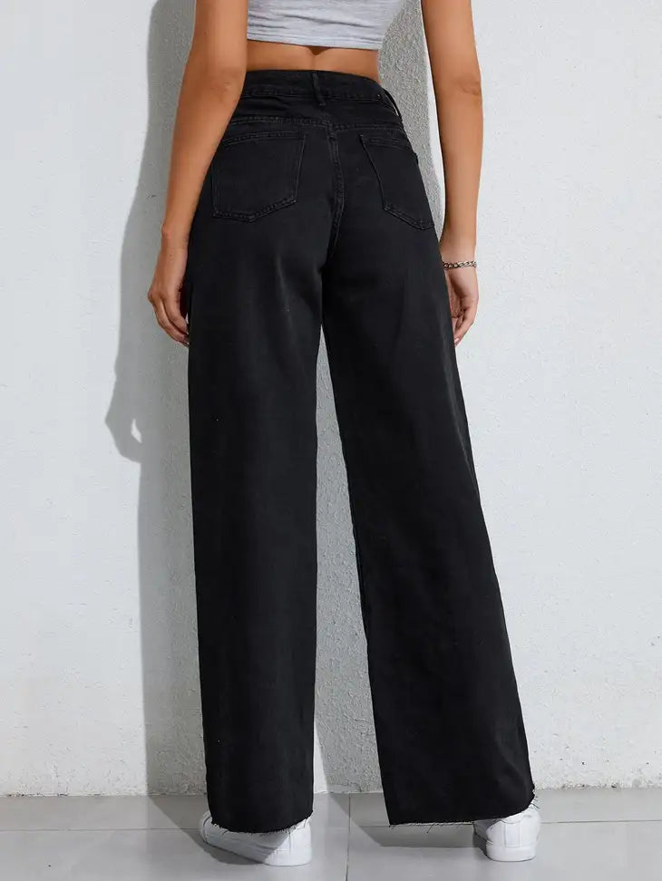 Noir Edge Wide-Leg Jeans