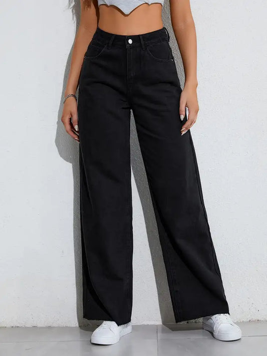 Noir Edge Wide-Leg Jeans