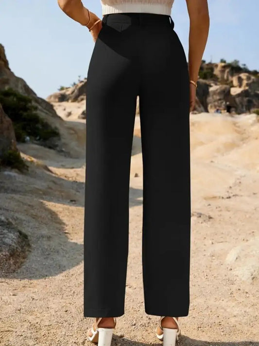 Elite Black Wide-Leg Trousers