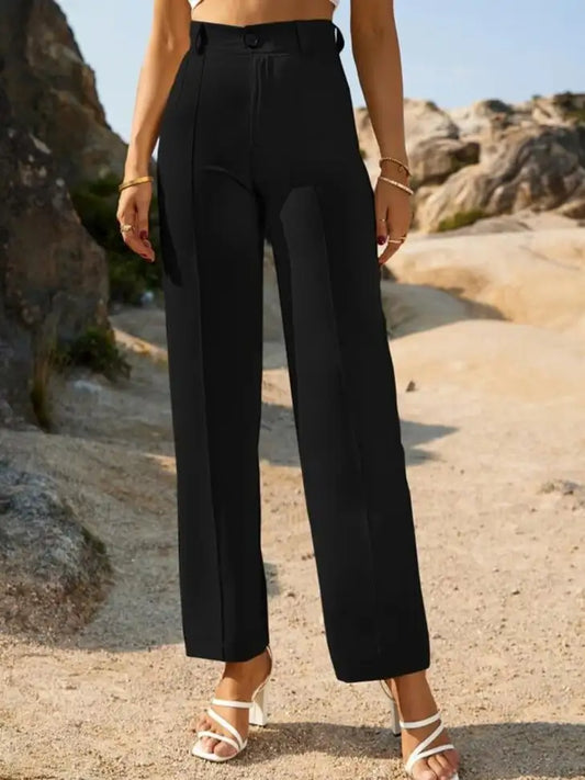 Elite Black Wide-Leg Trousers