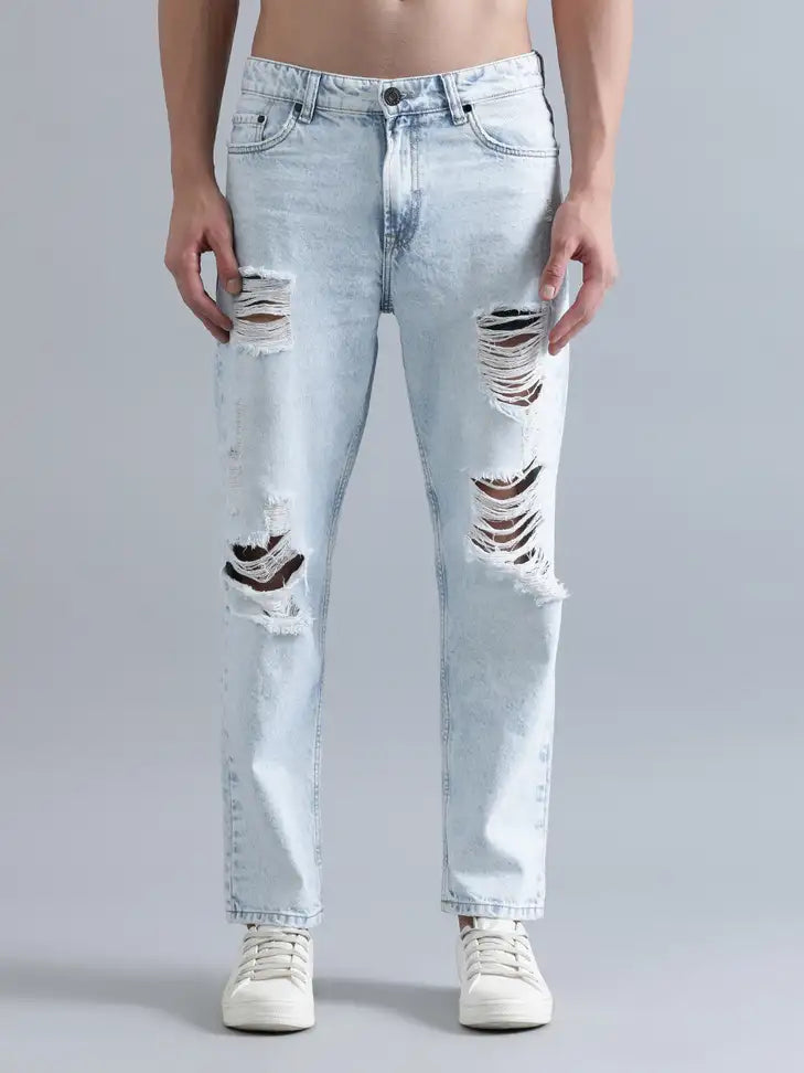 Azure Shred Slim Jeans