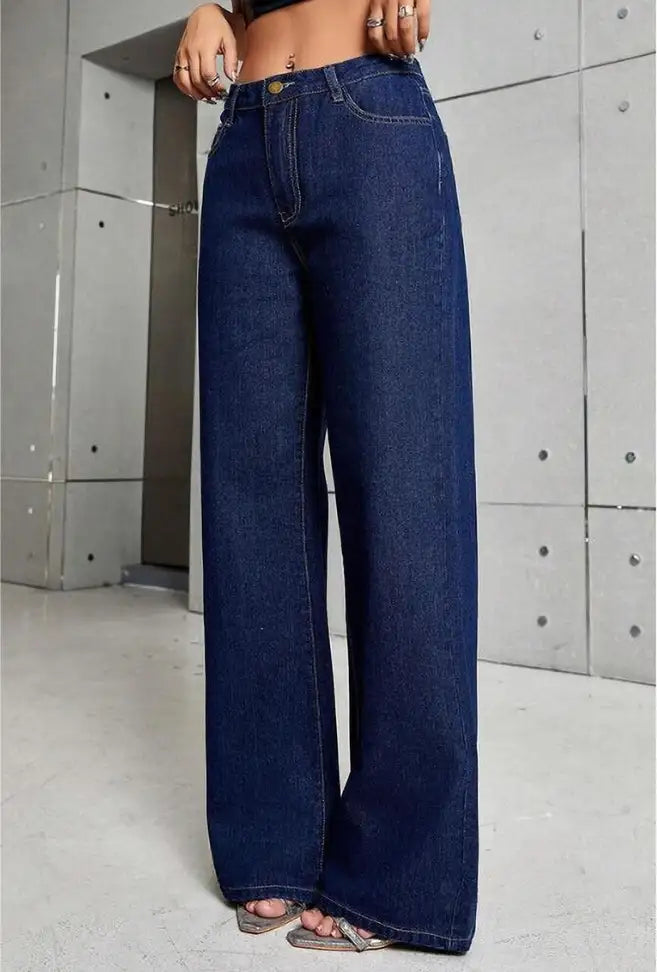 Classic Indigo Wide-Leg Jeans