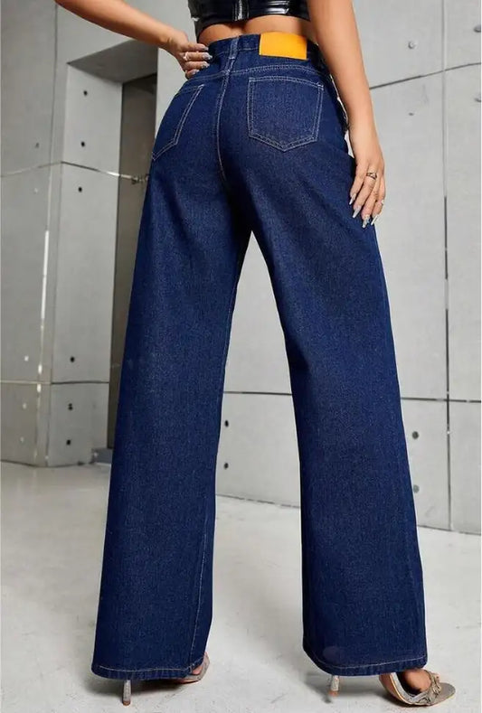 Classic Indigo Wide-Leg Jeans