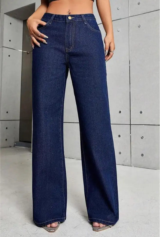 Classic Indigo Wide-Leg Jeans