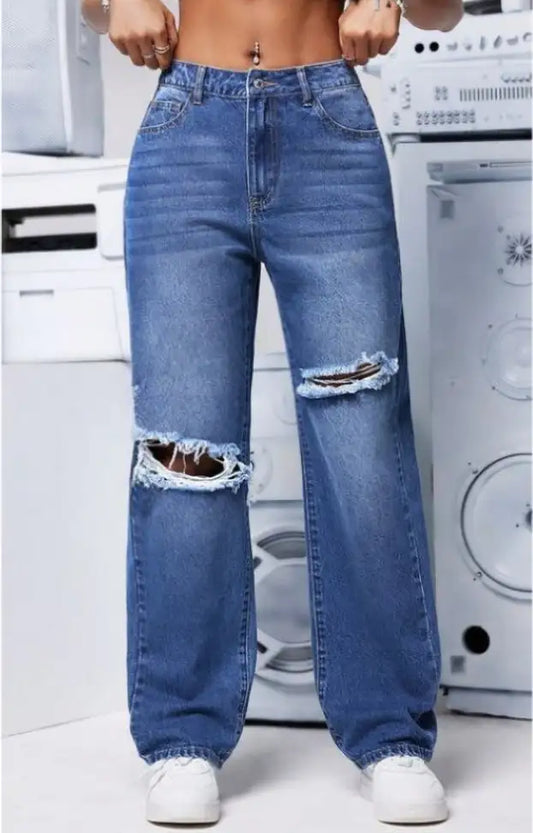 Rebel Rip Wide-Leg Jeans