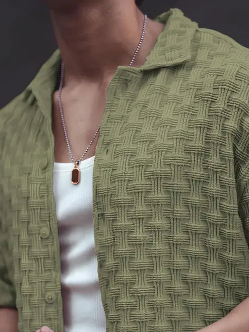 SwissVogue Artisanal Weave Shirt