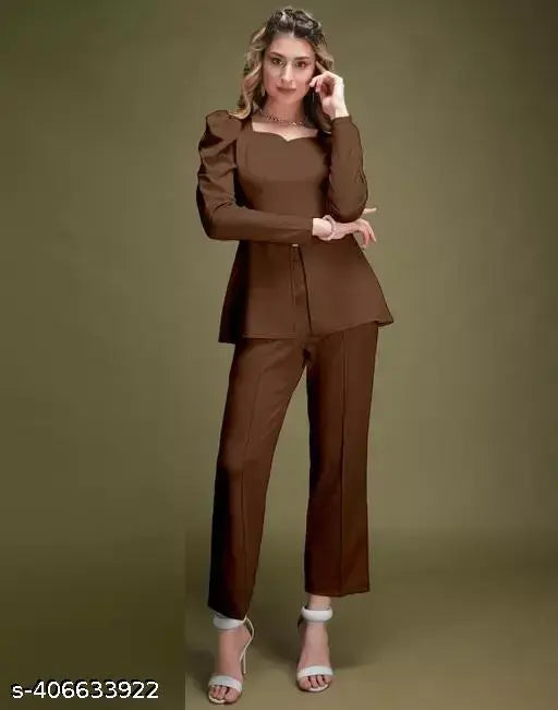 Aura Ribbed Peplum Ensemble - My Store