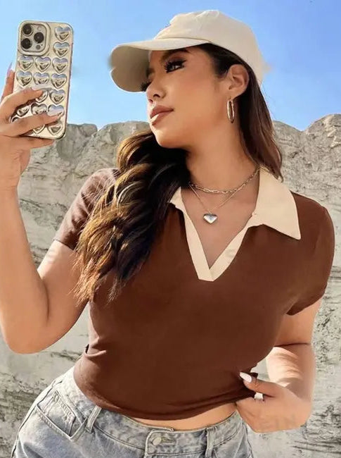 SwissVogue Essential Polo Crop