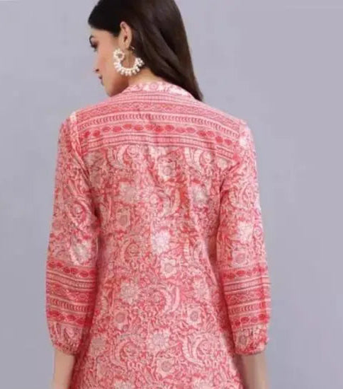 Rosé Bloom Pintuck Kurti - My Store