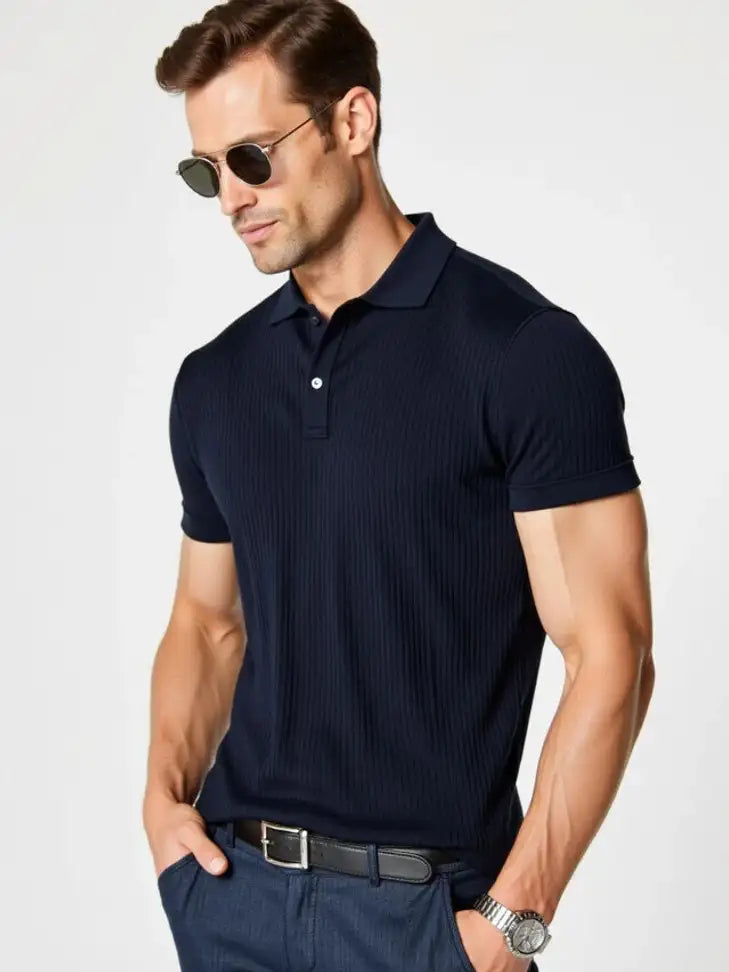 Ocean Ribbed Polo - My Store