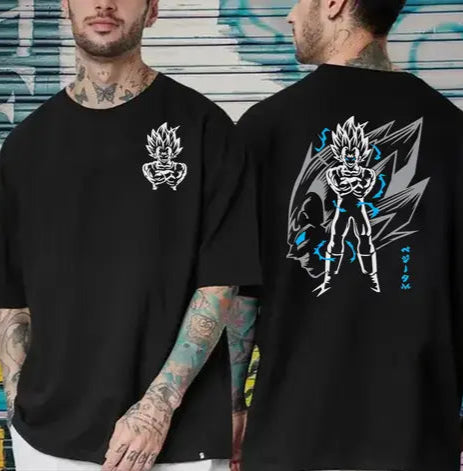 Men's Oversized Dragon Ball Z Majin Vegeta Graphic Tee