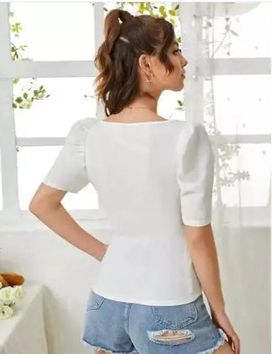 Sweetheart Puff Sleeve Top - My Store