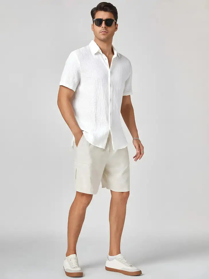 Crisp Wave Casual Shirt