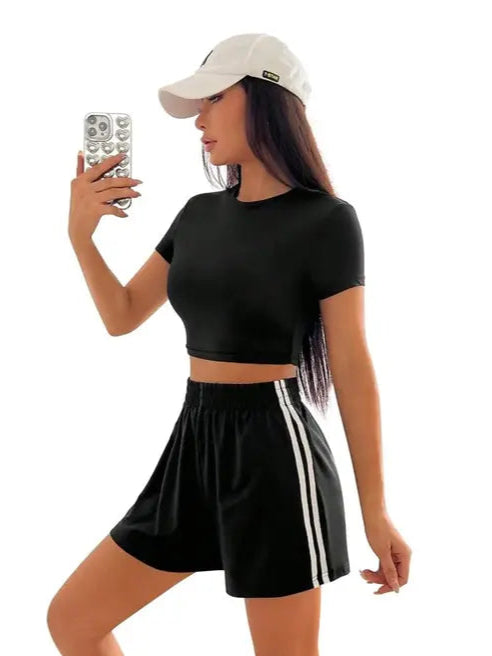 Classic Stripe Active Shorts