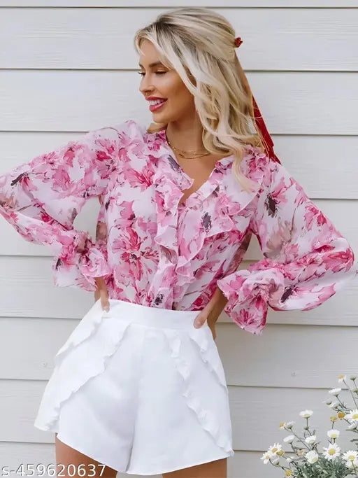 Romantic Ruffle Bloom Blouse