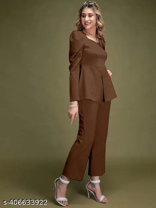 Aura Ribbed Peplum Ensemble