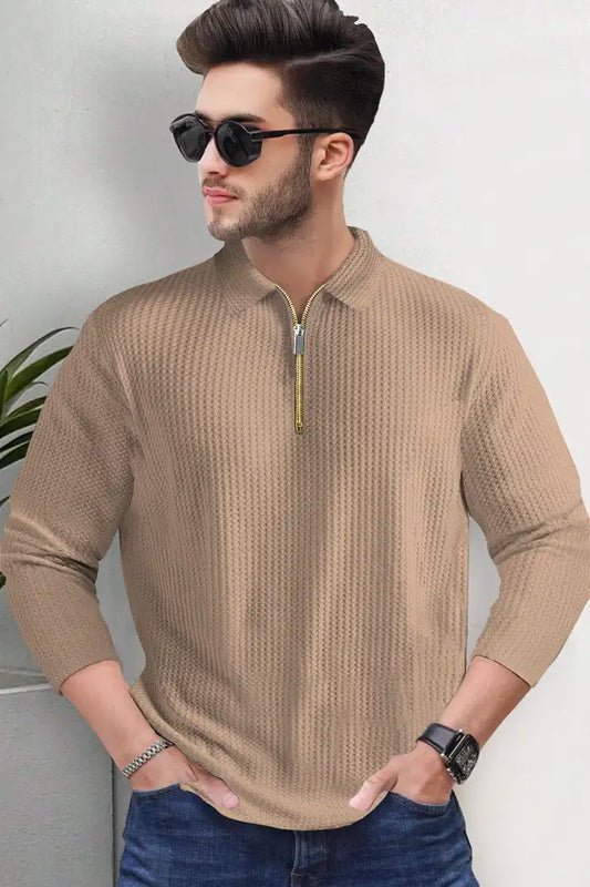 Terra Textured Half-Zip Polo