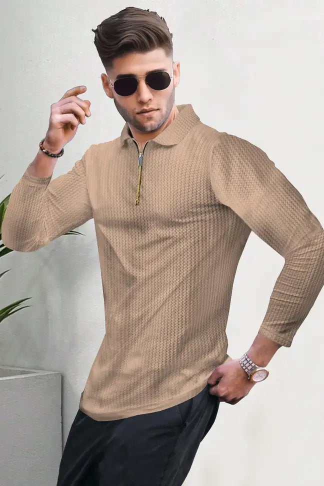 Terra Textured Half-Zip Polo
