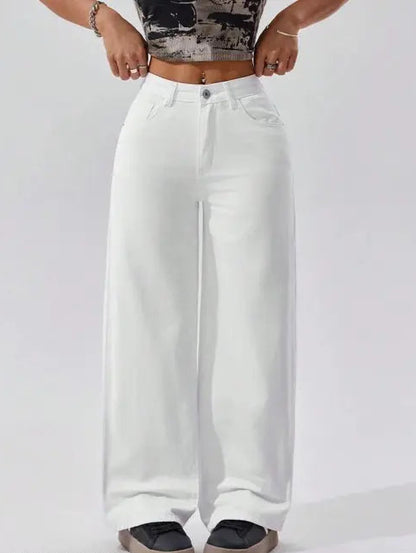 Aura White Palazzo Denim - My Store