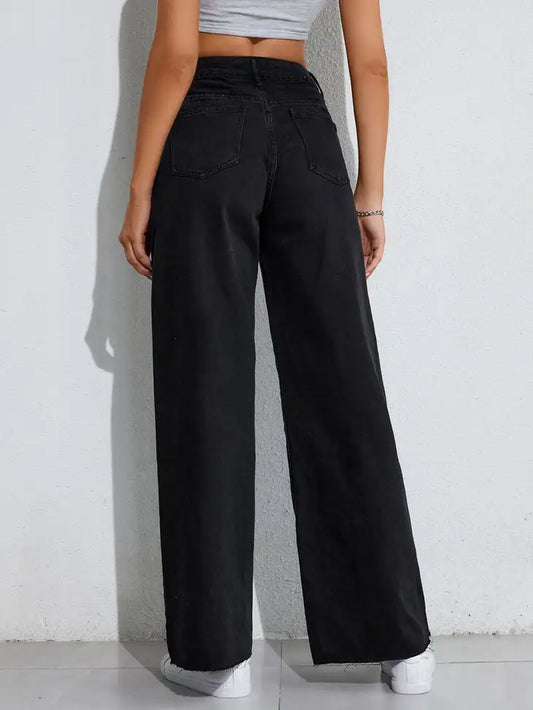 Noir Edge Wide-Leg Jeans - My Store