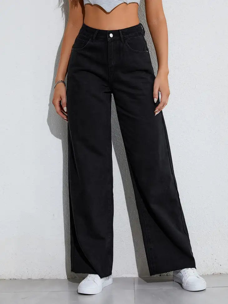 Noir Edge Wide-Leg Jeans