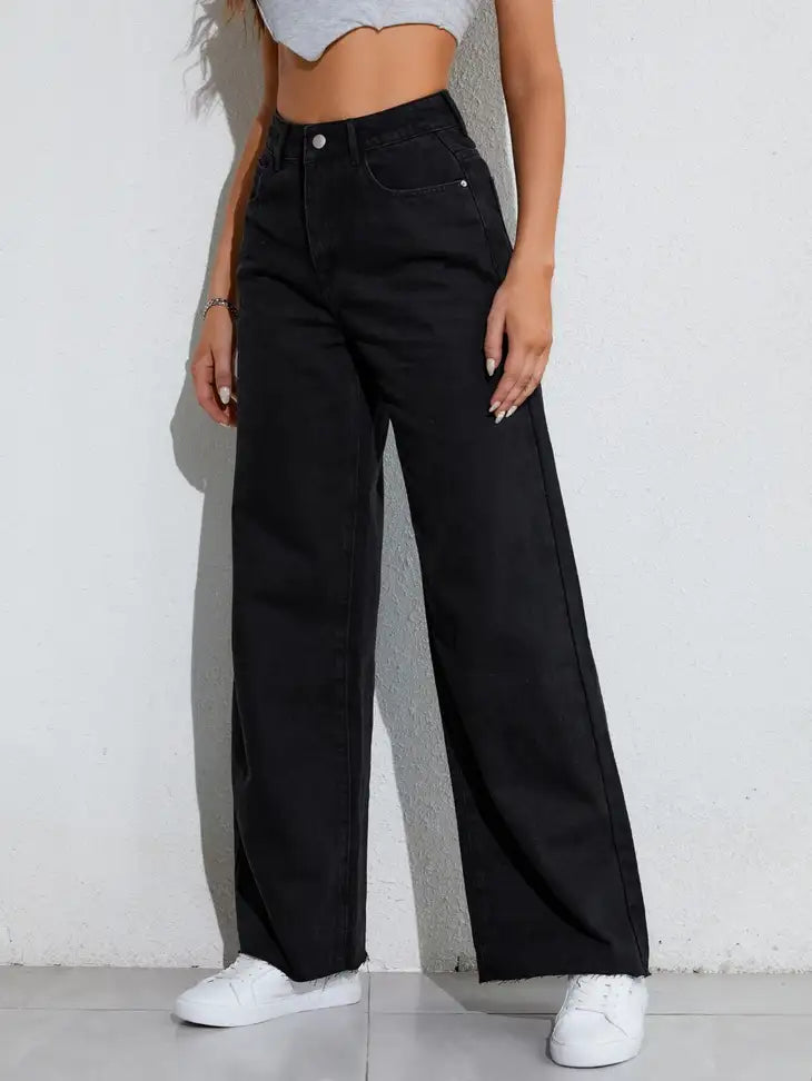 Noir Edge Wide-Leg Jeans - My Store