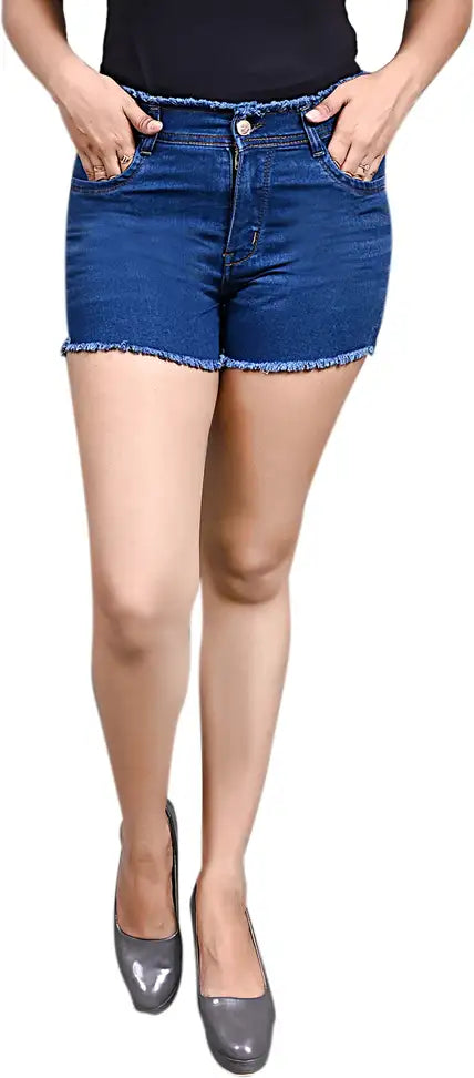 Classic Indigo Frayed Shorts