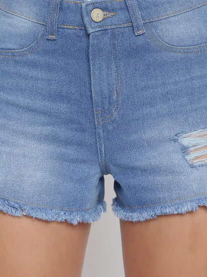 Azure Edge Denim Shorts - My Store