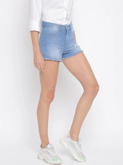Azure Edge Denim Shorts - My Store