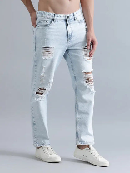 Azure Shred Slim Jeans - My Store