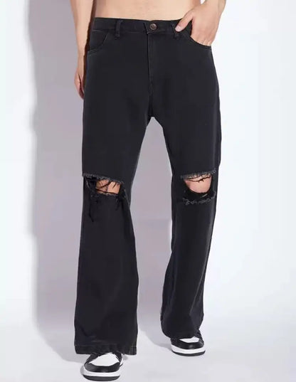 Worn Edge Black Denim - My Store