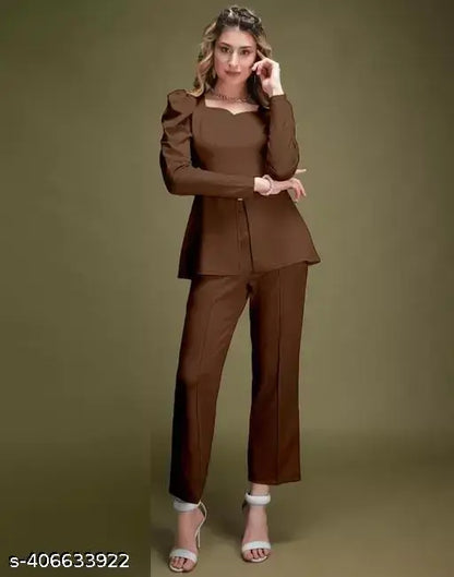 Aura Ribbed Peplum Ensemble - My Store