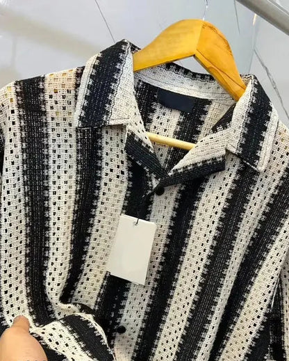 Coastal Crochet Striped Shirt - My Store