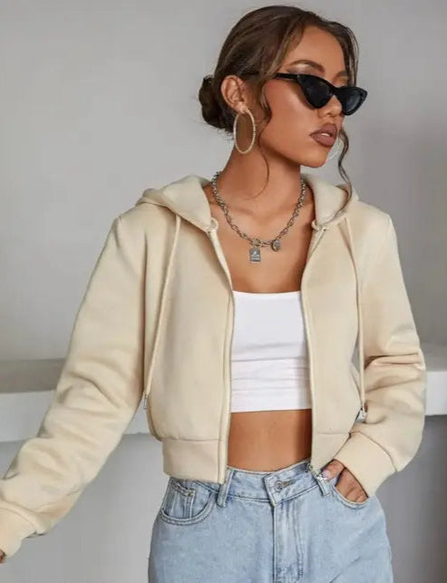 SwissVogue Modern Cropped Hoodie