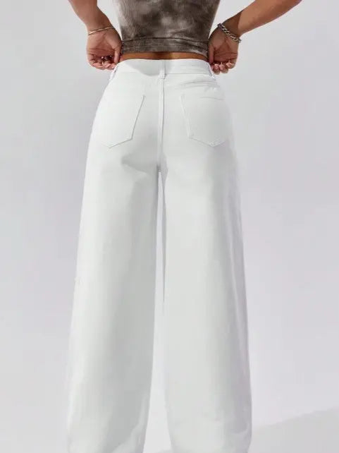 Aura White Palazzo Denim