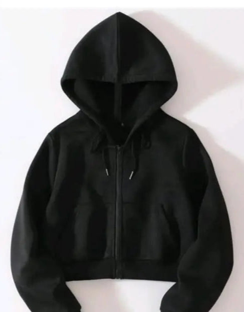 Aura Rich Black Zip Hoodie