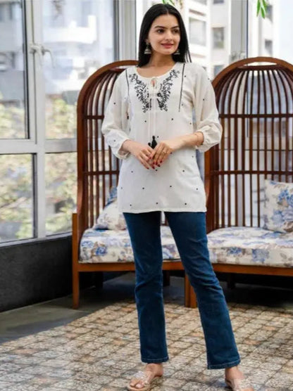 Pearl Bloom Boho Kurti - My Store