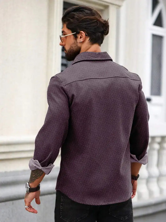 Crimson Ripple Textured Shirt
