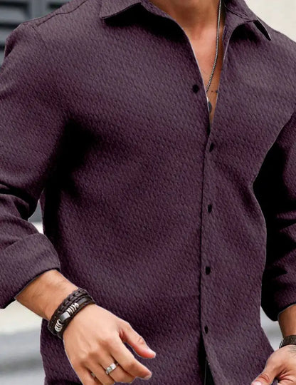 Crimson Ripple Textured Shirt - My Store