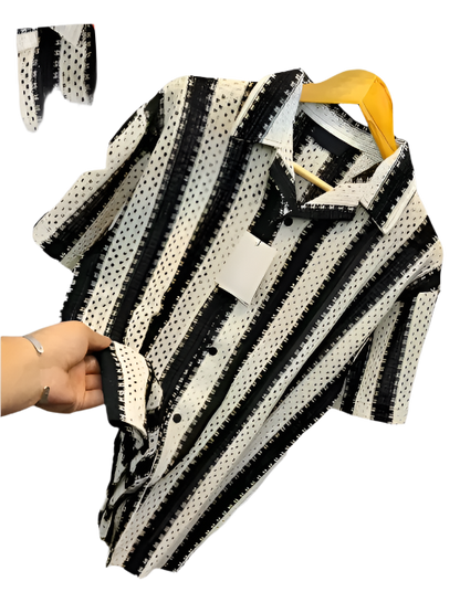 Coastal Crochet Striped Shirt - My Store