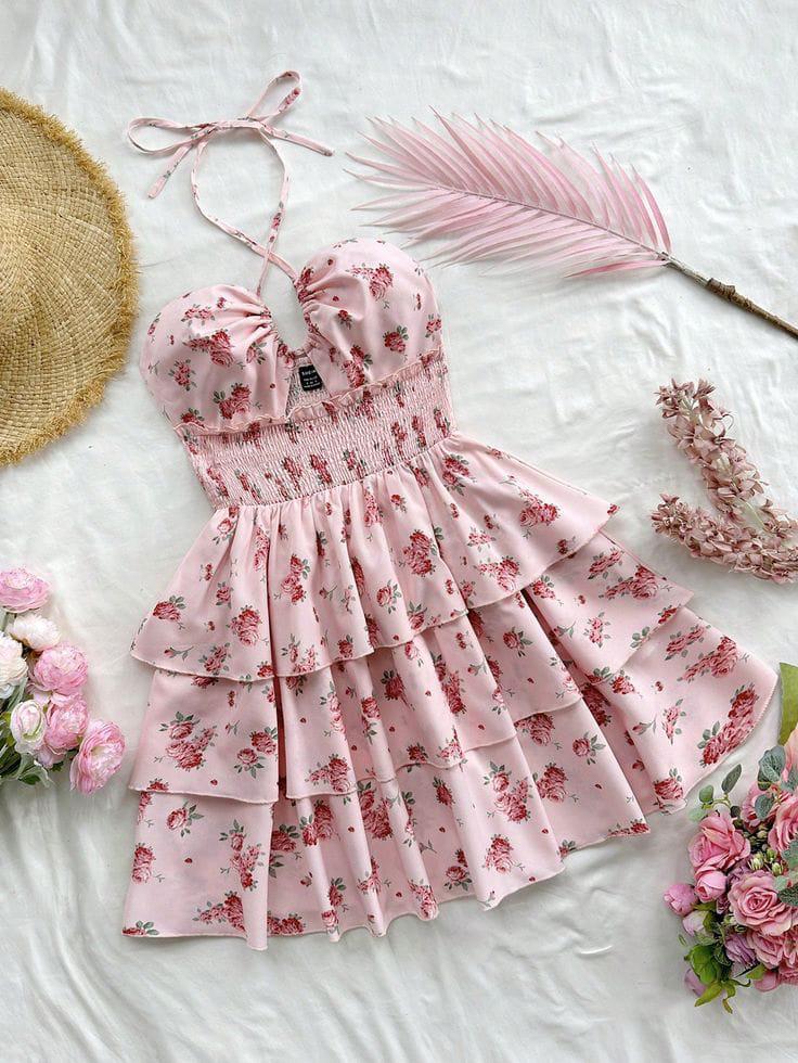 "Sweet Rose" Halter Mini Dress - My Store