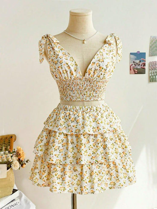 Vacation Ready Two-Piece Floral Mini Dress - My Store