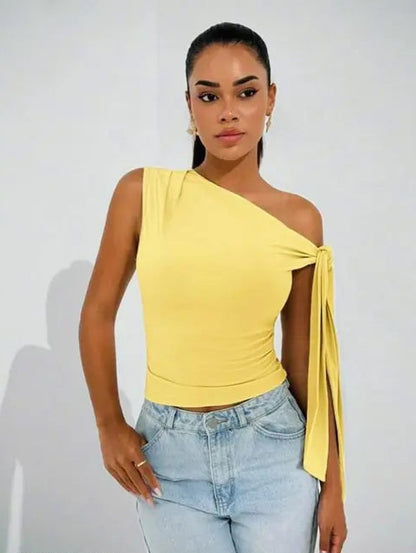 Meridian Asymmetric Ribbons Top - My Store