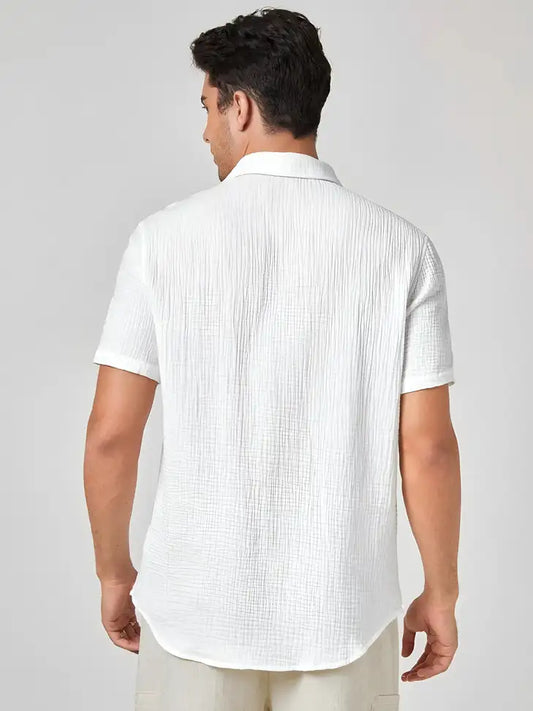 Crisp Wave Casual Shirt