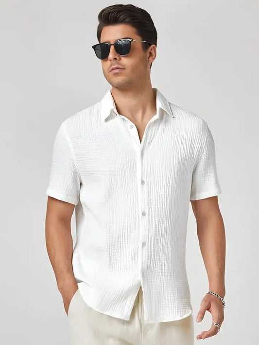 Crisp Wave Casual Shirt