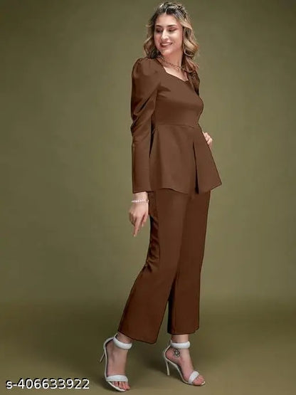 Aura Ribbed Peplum Ensemble - My Store