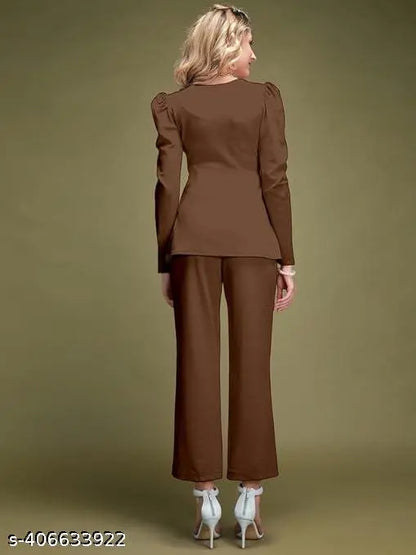 Aura Ribbed Peplum Ensemble - My Store