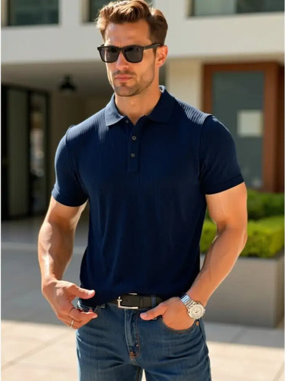 Ocean Ribbed Polo - My Store