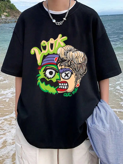 "Look At Me" Oversized Black T-Shirt - My Store
